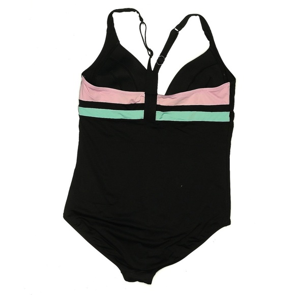 City Chic Color Block 1 One Piece Swimsuit Plus Size 16 Beach Pool Coastal - Picture 2 of 6